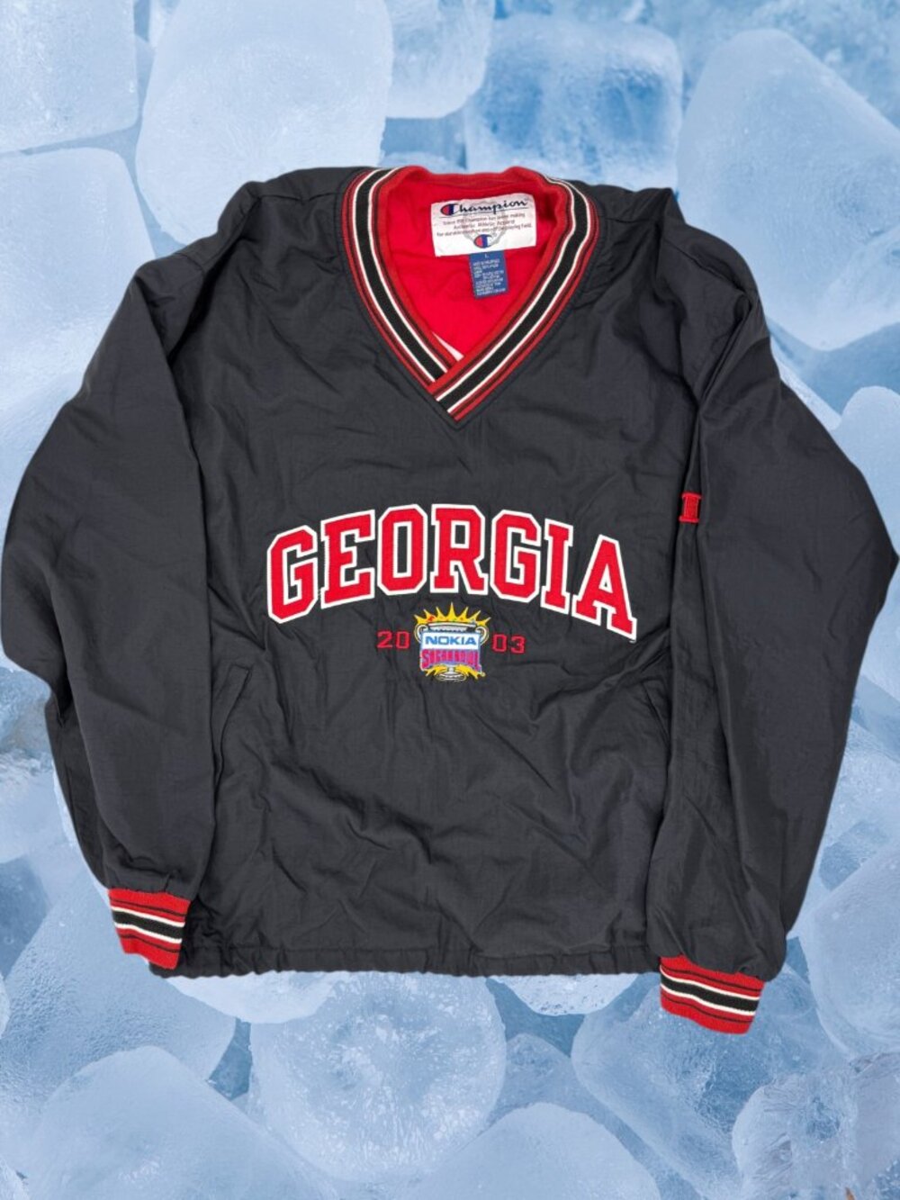 Vintage Champion University Of Georgia UGA Bulldogs Pullover Jacket Men’s Large